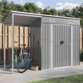 Gartenhaus mit verlängertem Dach Hellgrau 277 x 107 x 181 cm Stahl