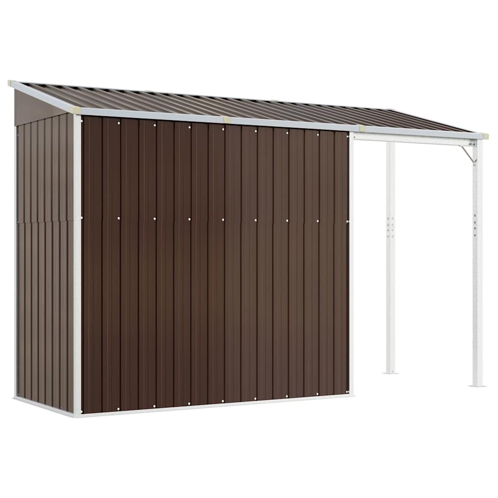 Gartenhaus mit Schleppdach Braun 277x107x181 cm Stahl