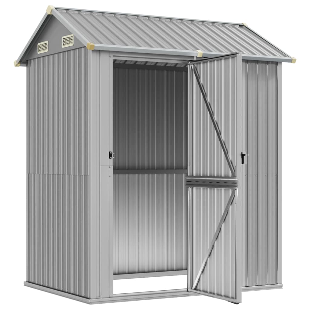 Gartenhaus Hellgrau 192x152,5x237 cm Verzinkter Stahl