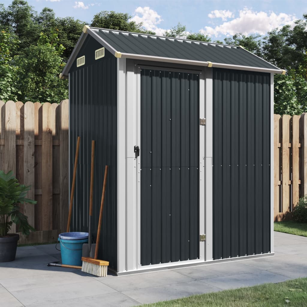 Gartenhaus Anthrazit 192x152,5x237 cm Verzinkter Stahl