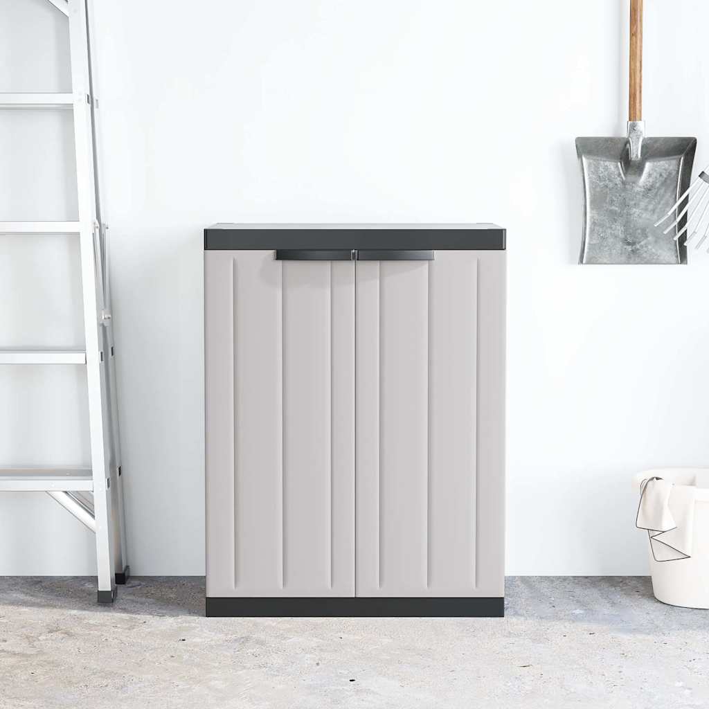 Gartenschrank Grau und Schwarz 65x37x85 cm PP