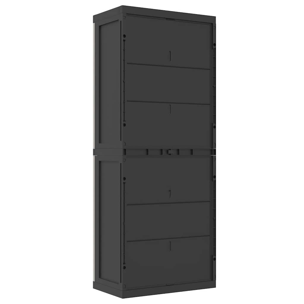 Gartenschrank Grau und Schwarz 65x37x165 cm PP