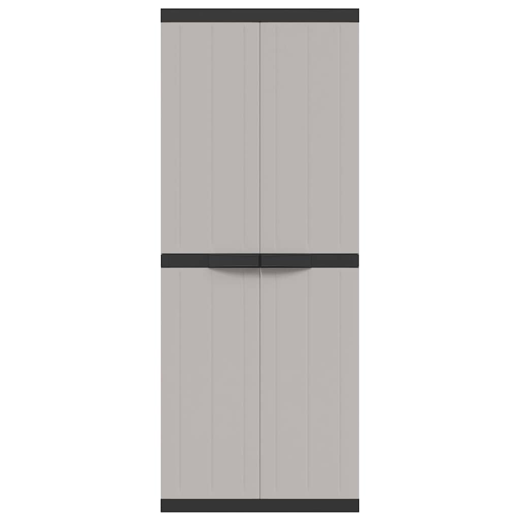 Gartenschrank Grau und Schwarz 65x37x165 cm PP