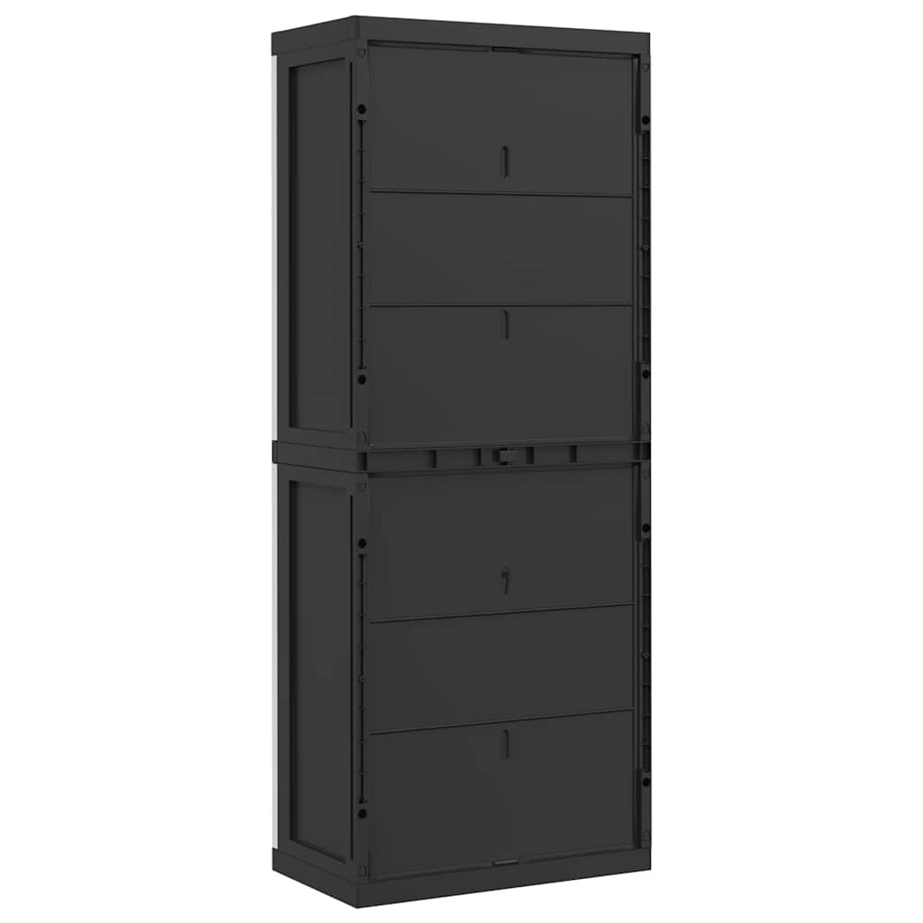 Gartenschrank Grau und Schwarz 65x37x165 cm PP