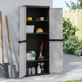 Gartenschrank Grau und Schwarz 65x37x165 cm PP