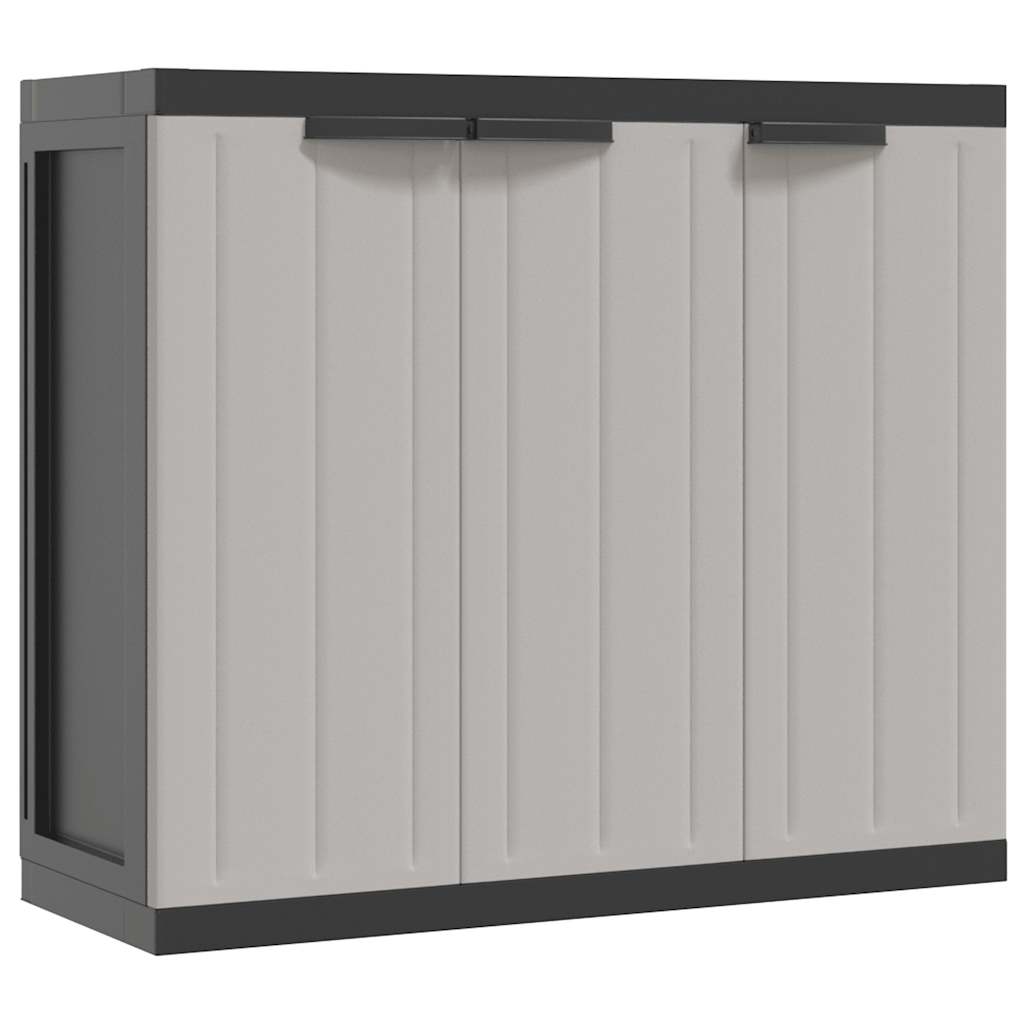 Gartenschrank Grau und Schwarz 97x37x85 cm PP
