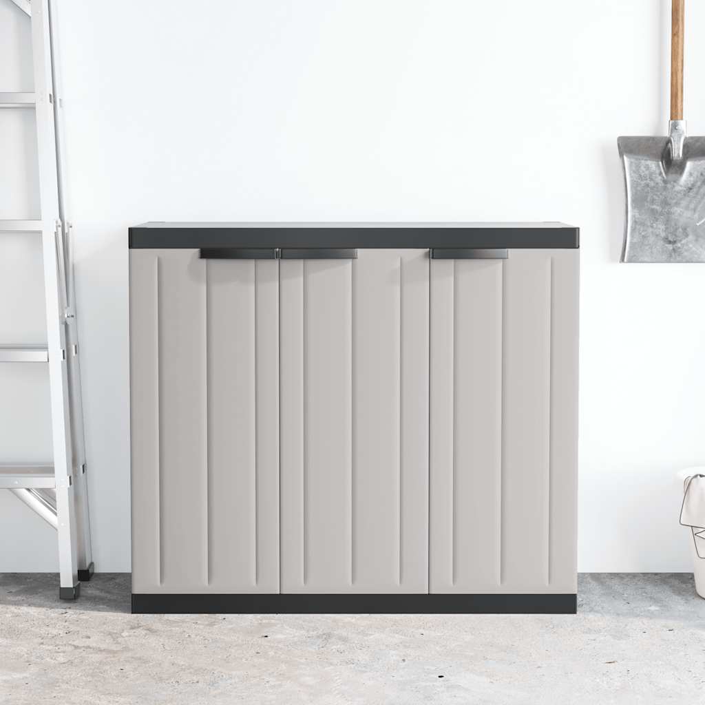 Gartenschrank Grau und Schwarz 97x37x85 cm PP
