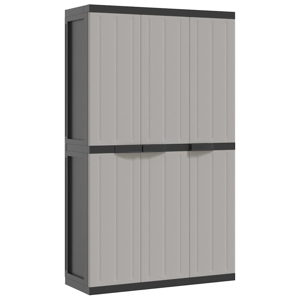 Gartenschrank Grau und Schwarz 97x37x165 cm PP