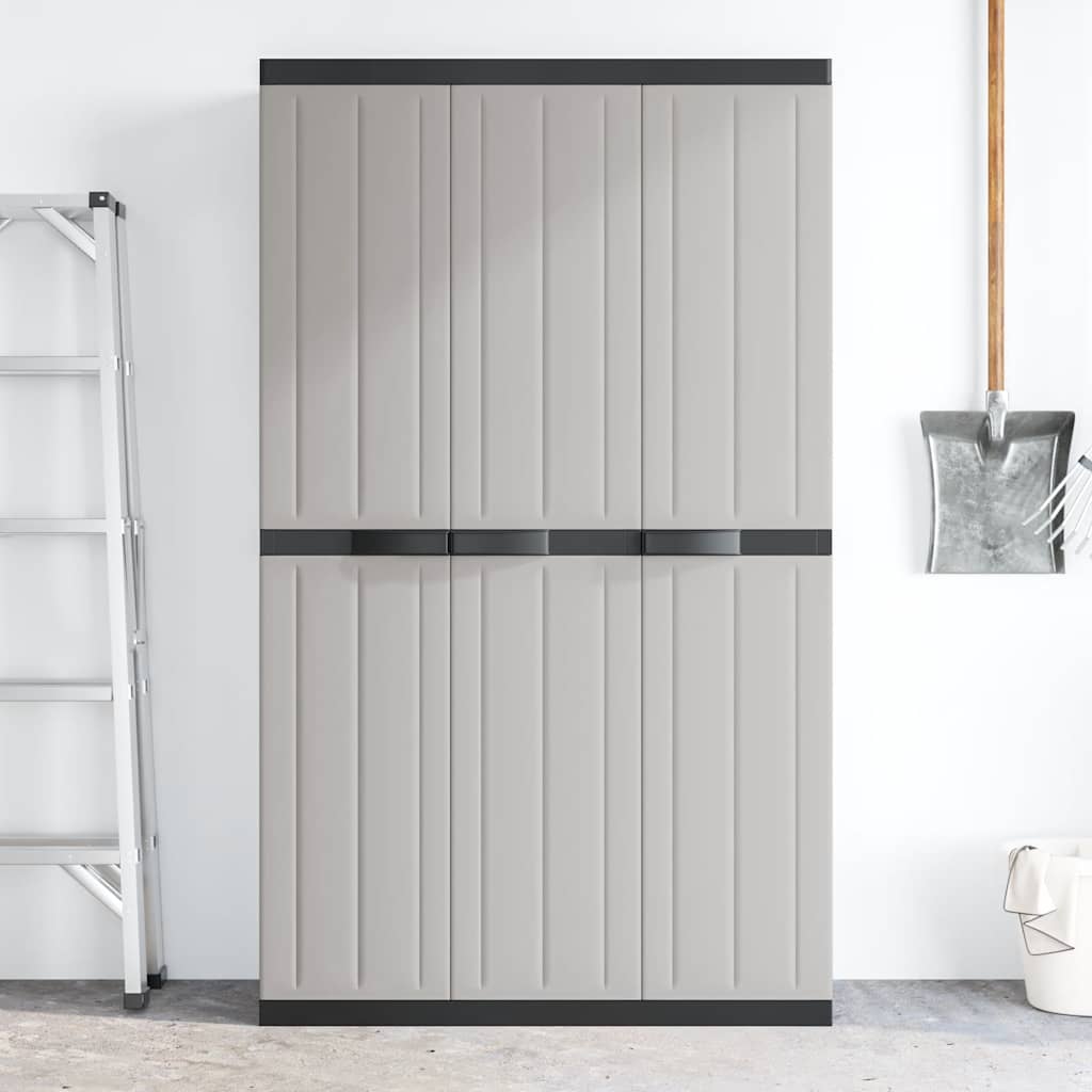 Gartenschrank Grau und Schwarz 97x37x165 cm PP