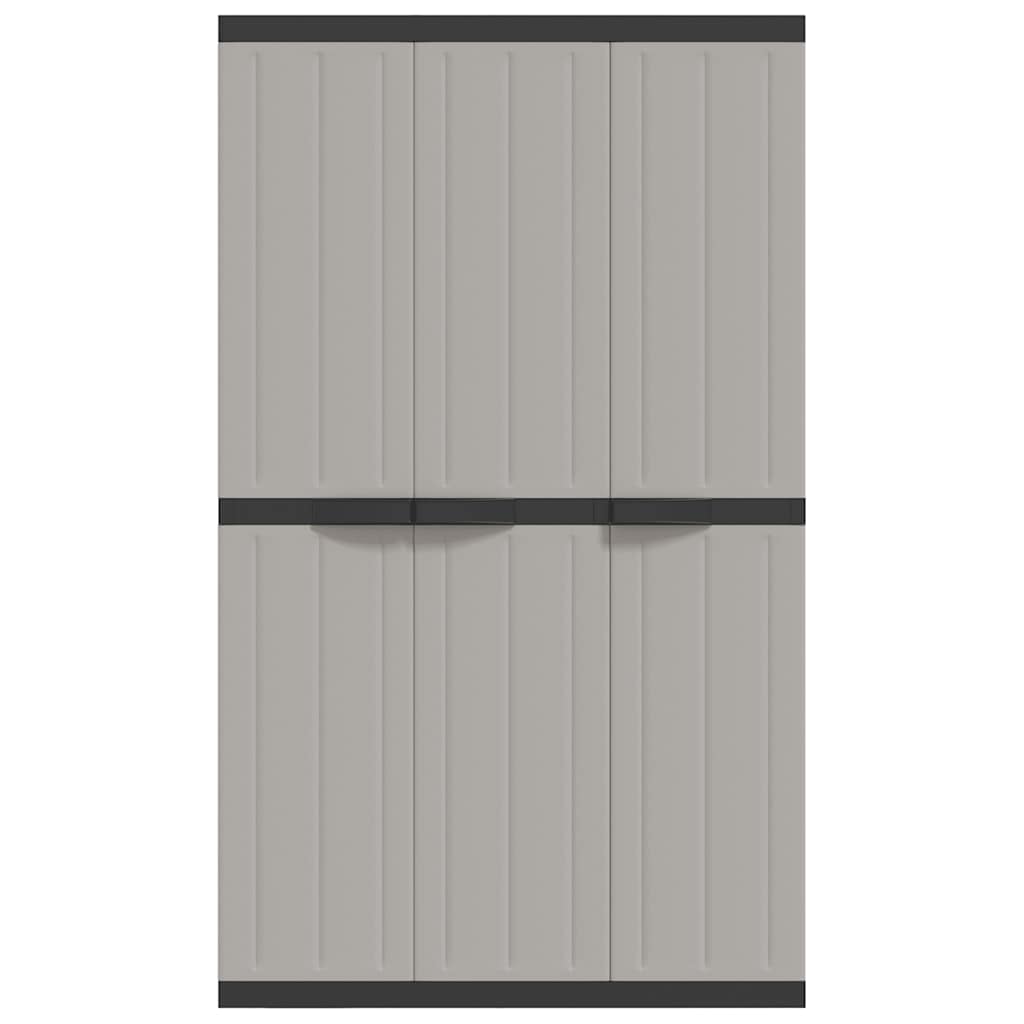 Gartenschrank Grau und Schwarz 97x37x165 cm PP