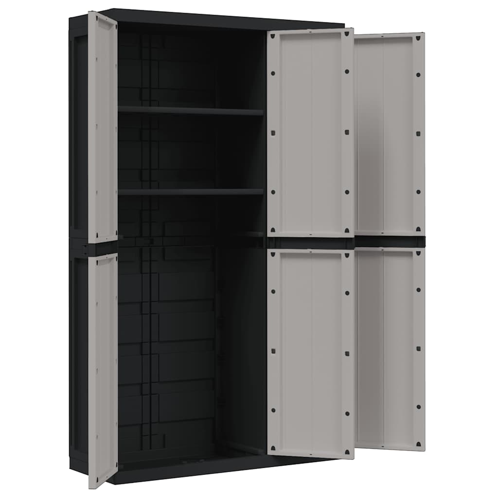 Gartenschrank Grau und Schwarz 97x37x165 cm PP