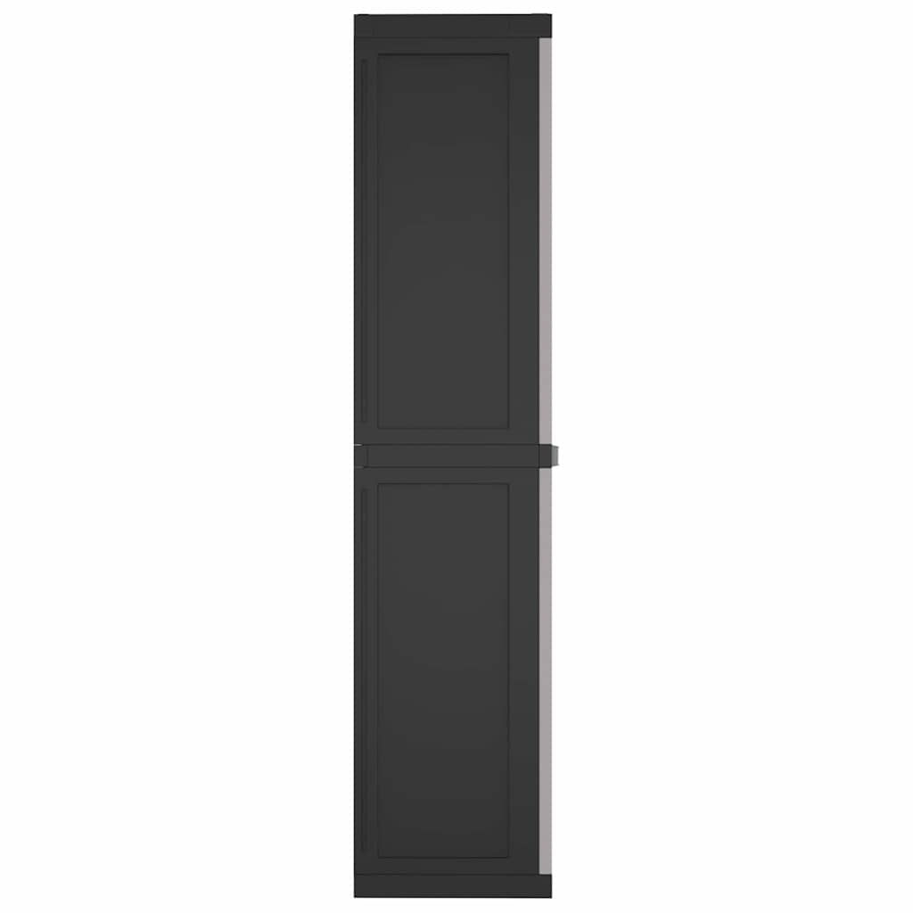 Gartenschrank Grau und Schwarz 97x37x165 cm PP