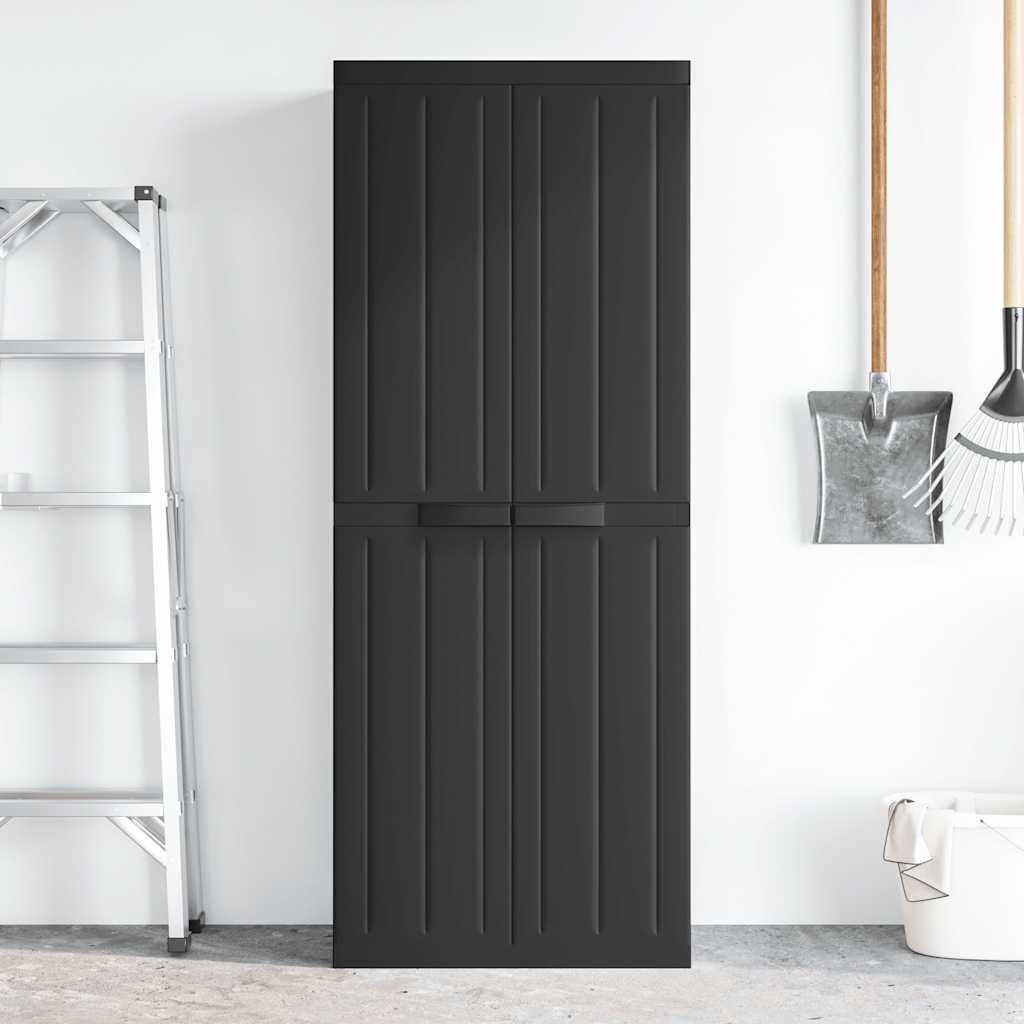 Gartenschrank Schwarz 65x37x165 cm PP