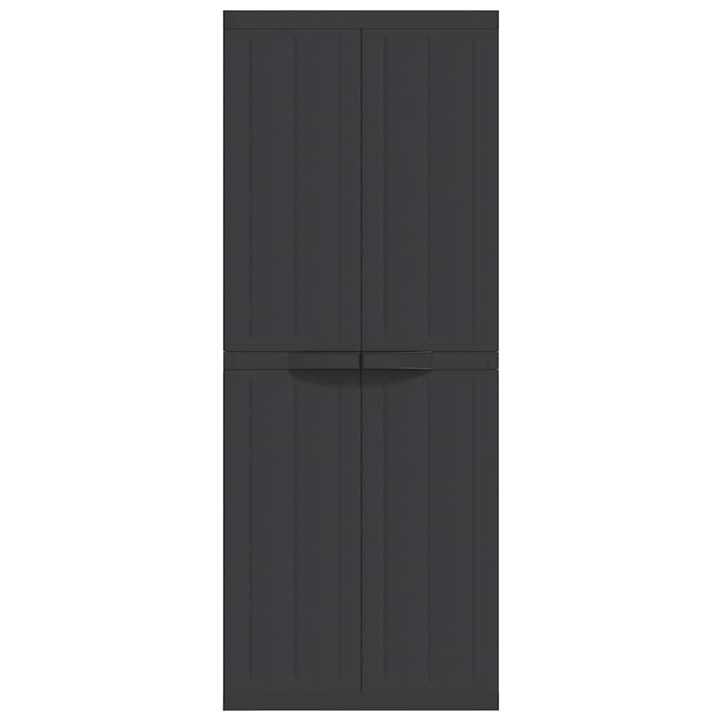 Gartenschrank Schwarz 65x37x165 cm PP