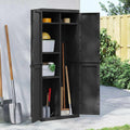 Gartenschrank Schwarz 65x37x165 cm PP