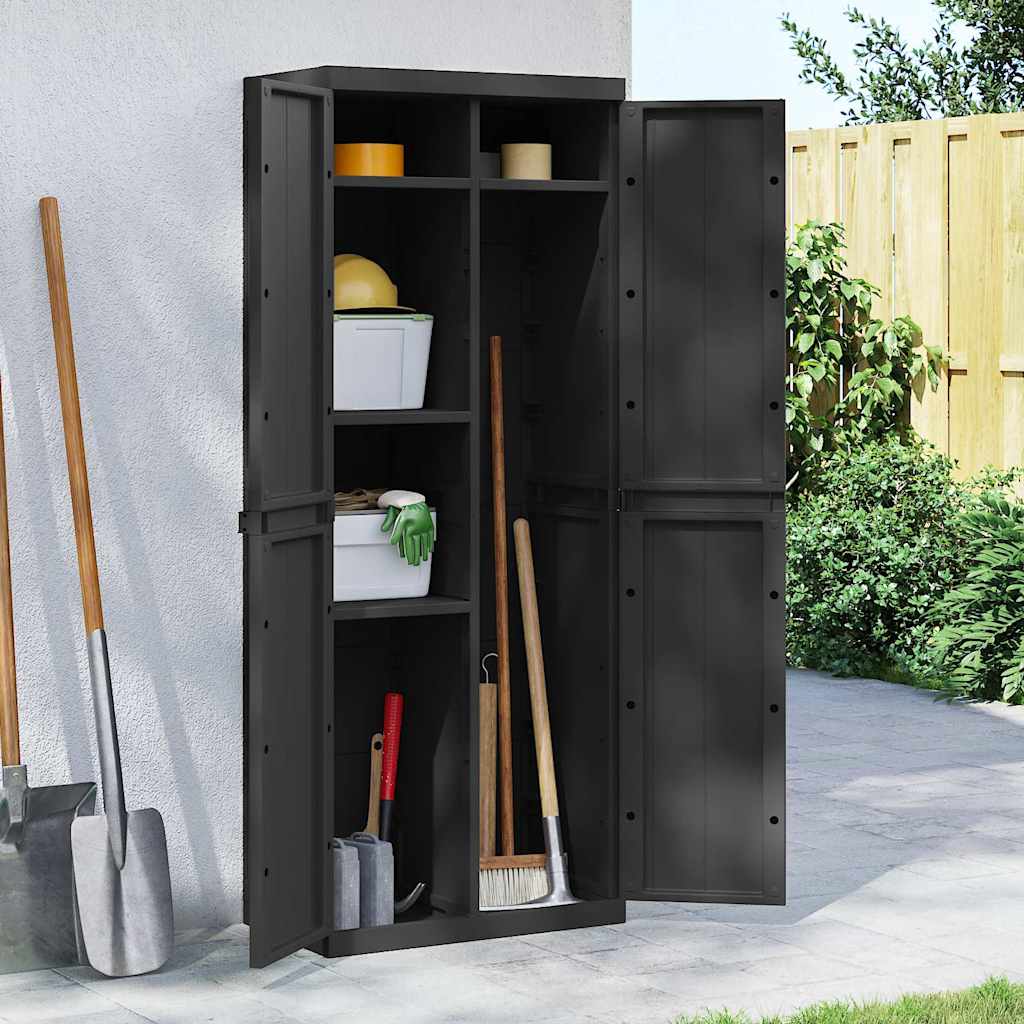 Gartenschrank Schwarz 65x37x165 cm PP