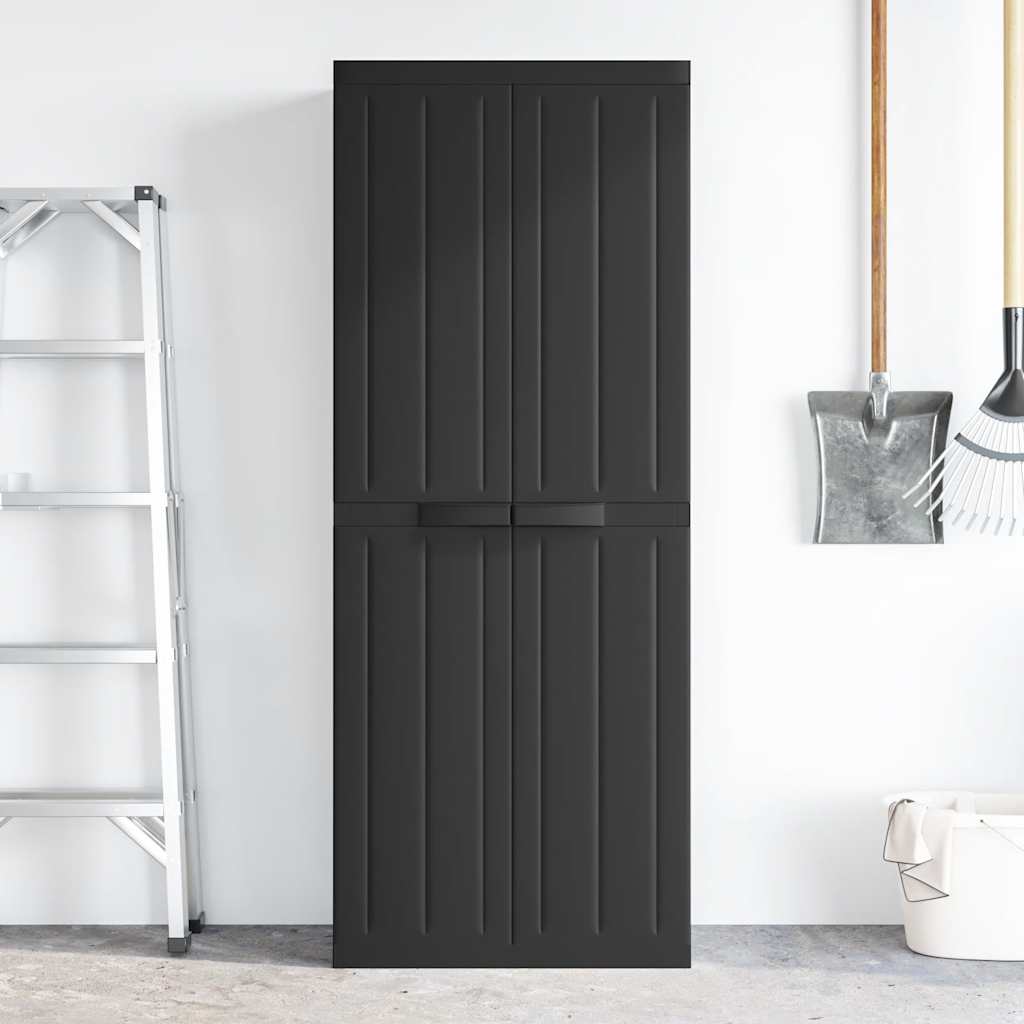Gartenschrank Schwarz 65x37x165 cm PP
