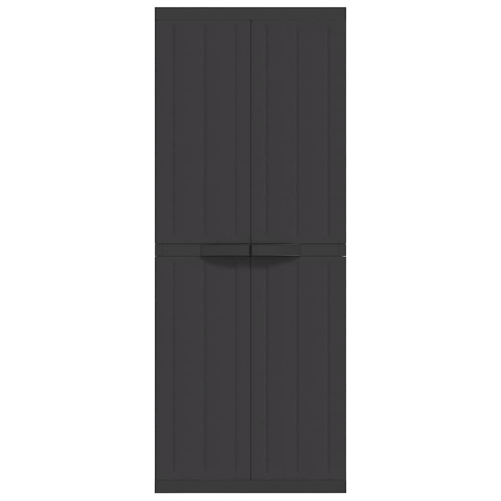 Gartenschrank Schwarz 65x37x165 cm PP