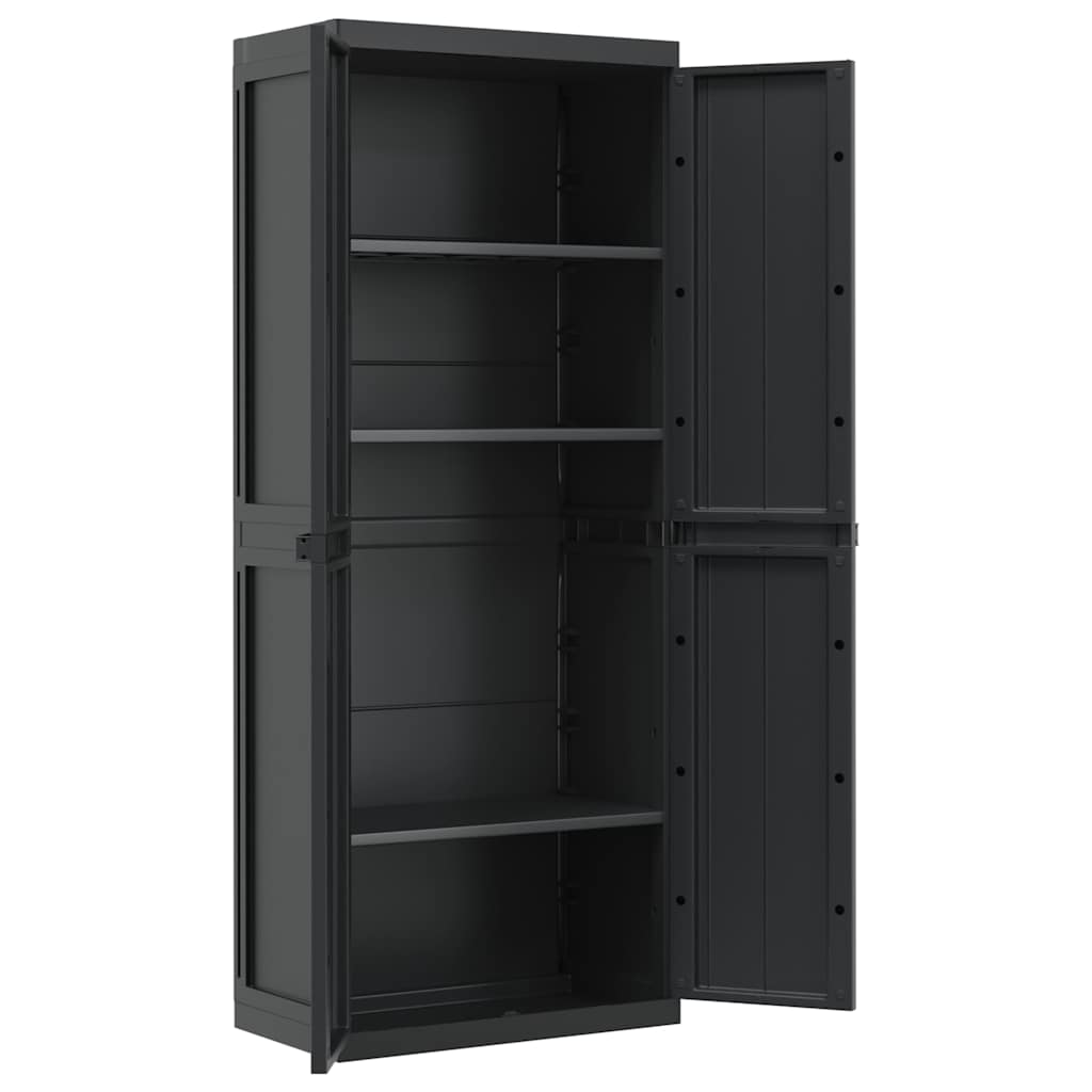 Gartenschrank Schwarz 65x37x165 cm PP