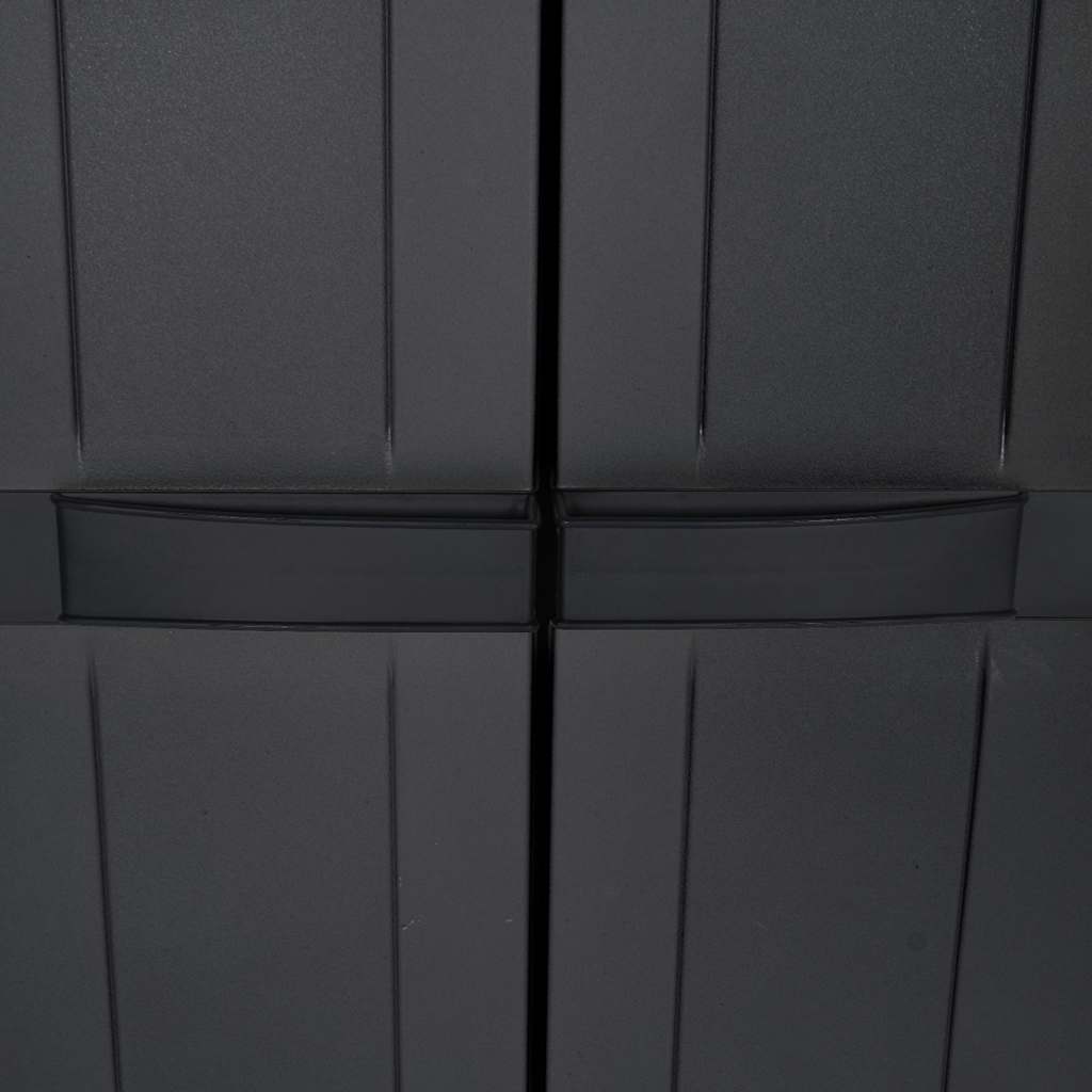 Gartenschrank Schwarz 65x37x165 cm PP