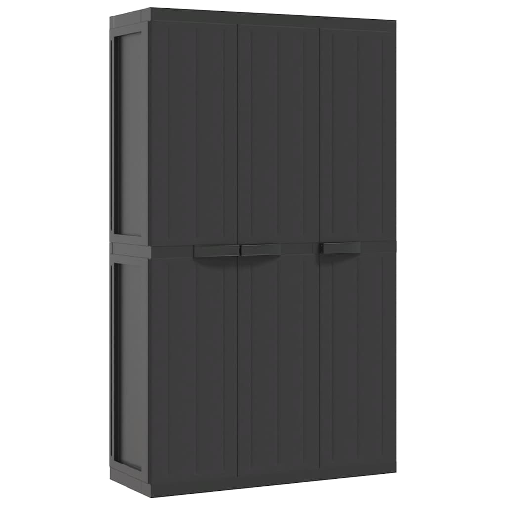 Gartenschrank Schwarz 97x37x165 cm PP