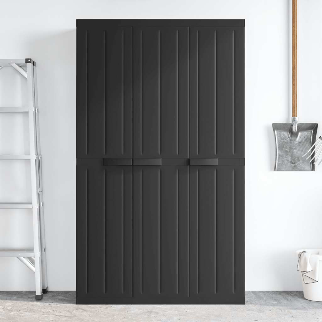 Gartenschrank Schwarz 97x37x165 cm PP