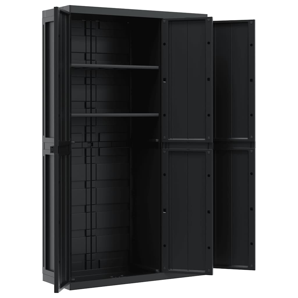 Gartenschrank Schwarz 97x37x165 cm PP