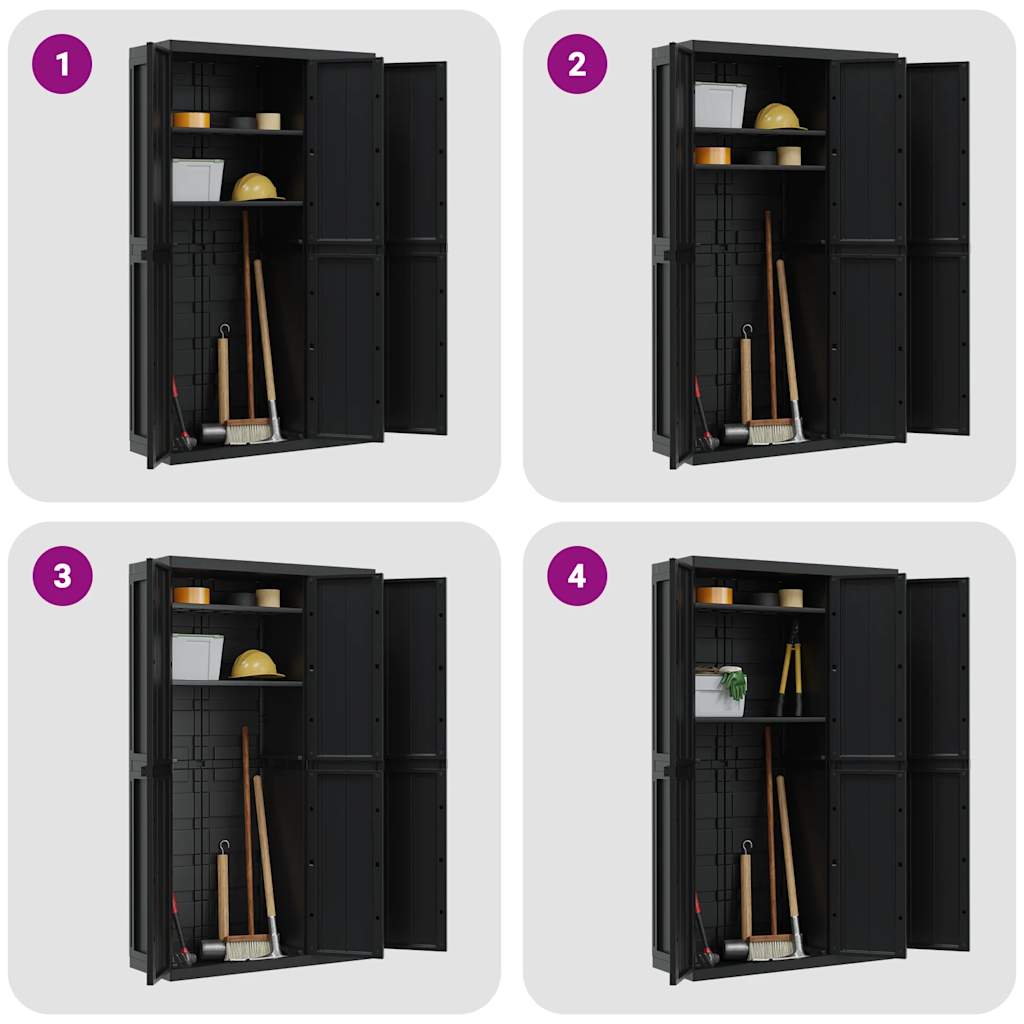 Gartenschrank Schwarz 97x37x165 cm PP