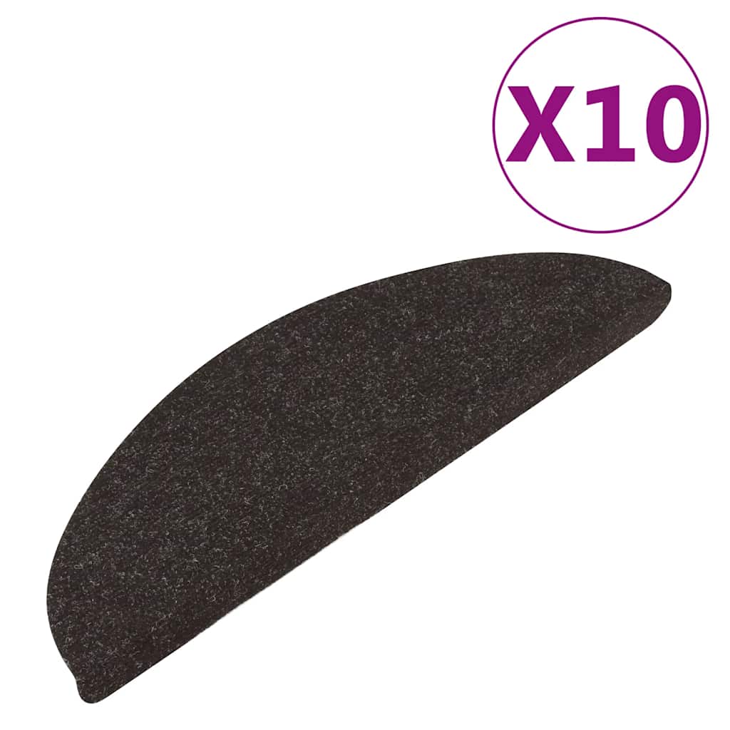 Stufenmatten Selbstklebend 10 Stk. Schwarz 56x17x3 cm