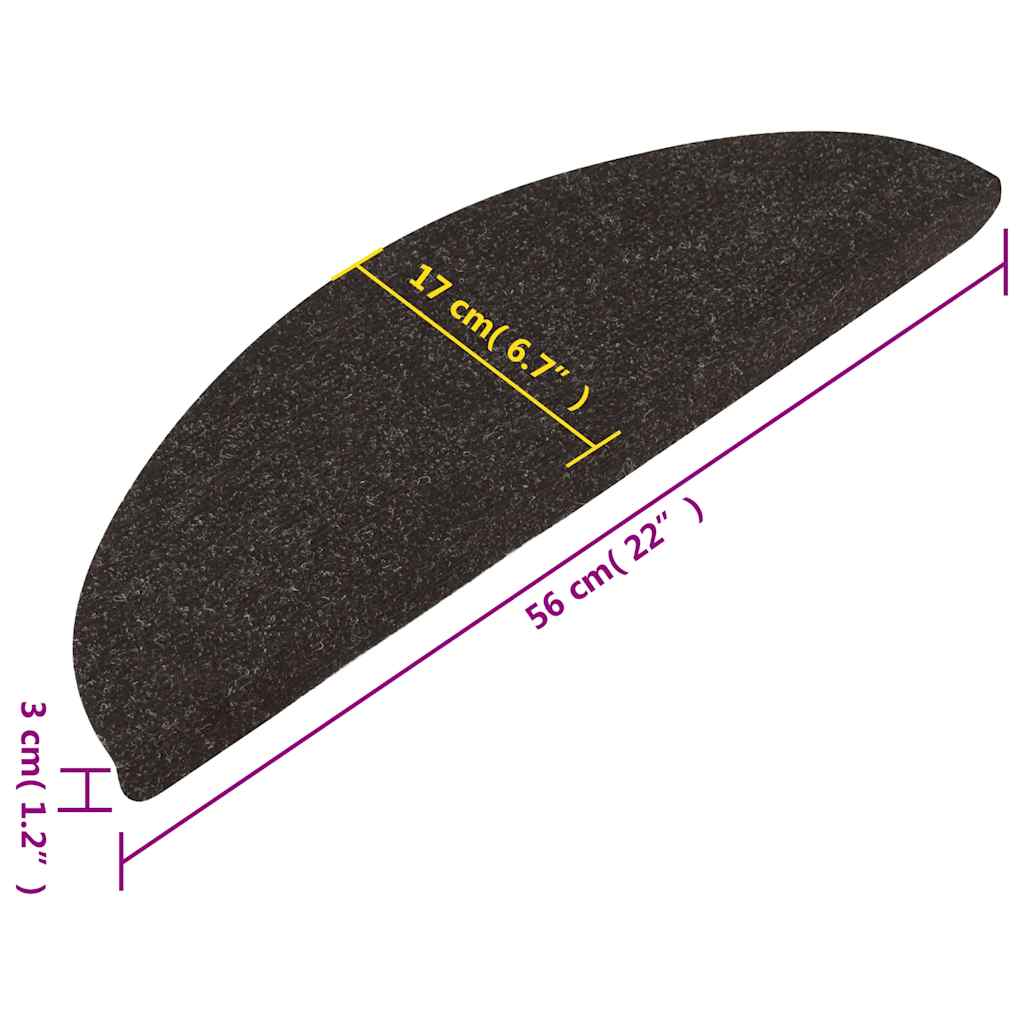 Stufenmatten Selbstklebend 10 Stk. Schwarz 56x17x3 cm