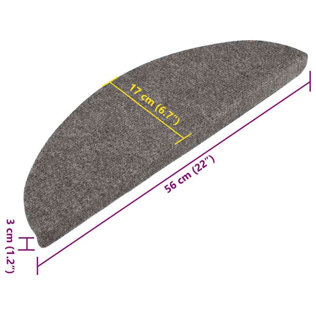Stufenmatten Selbstklebend 10 Stk. Grau 56x17x3 cm