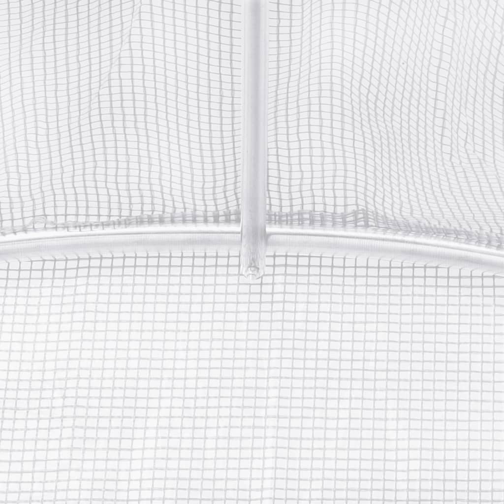 Gewächshaus mit Stahlrahmen Weiß 20 m² 10x2x2 m