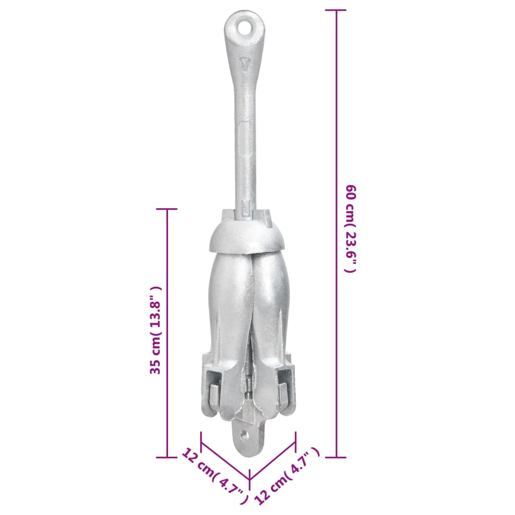 Klappanker Silber 8 kg Feuerverzinktes Gusseisen
