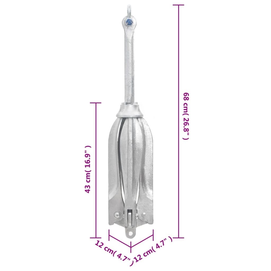 Klappanker Silber 12 kg Feuerverzinktes Gusseisen