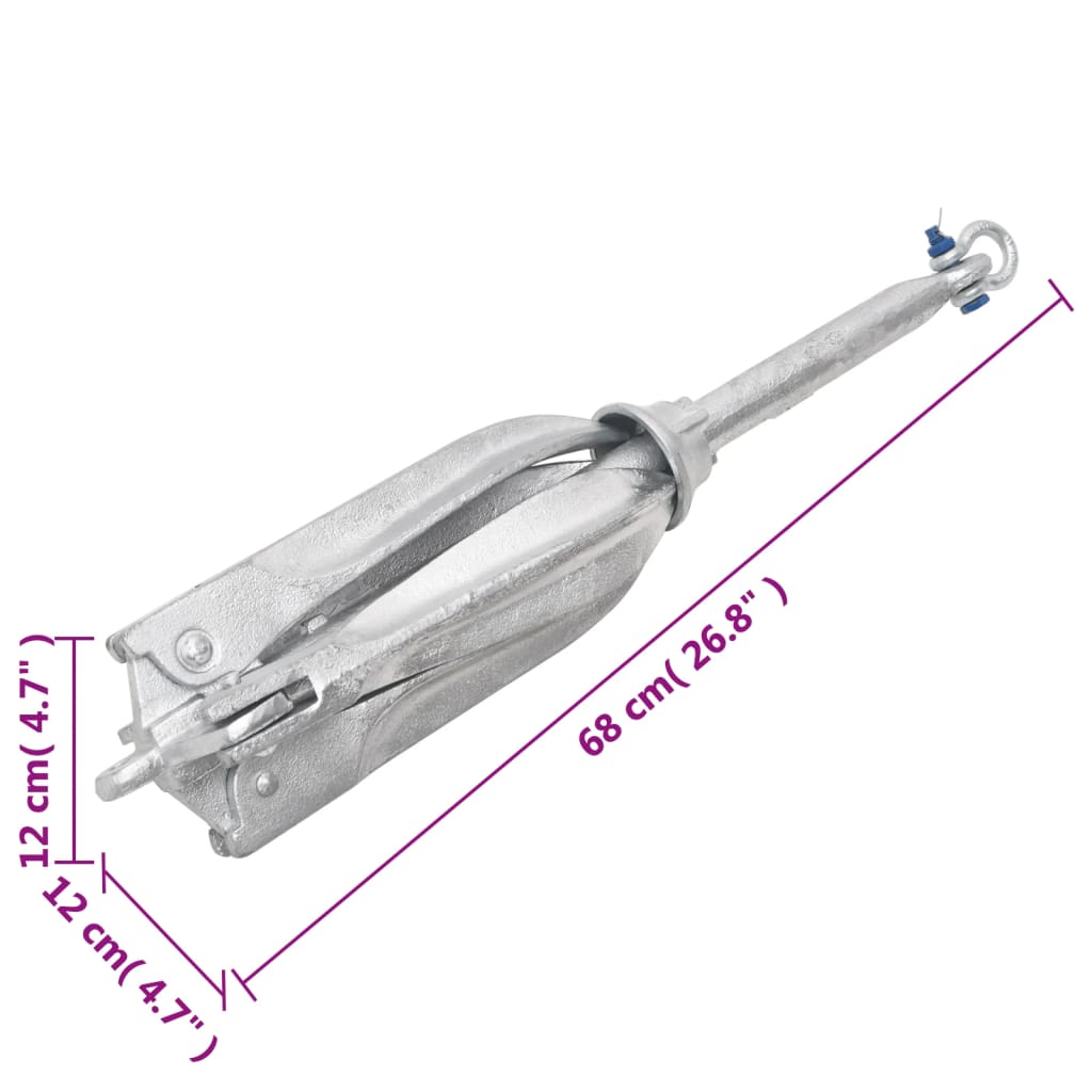 Klappanker Silber 12 kg Feuerverzinktes Gusseisen