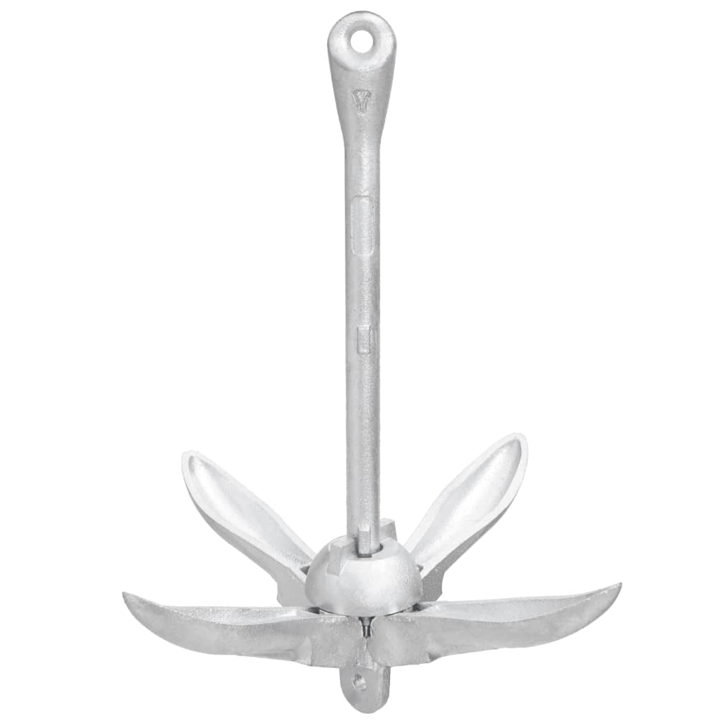 Klappanker mit Seil Silber 4 kg feuerverzinktes Gusseisen