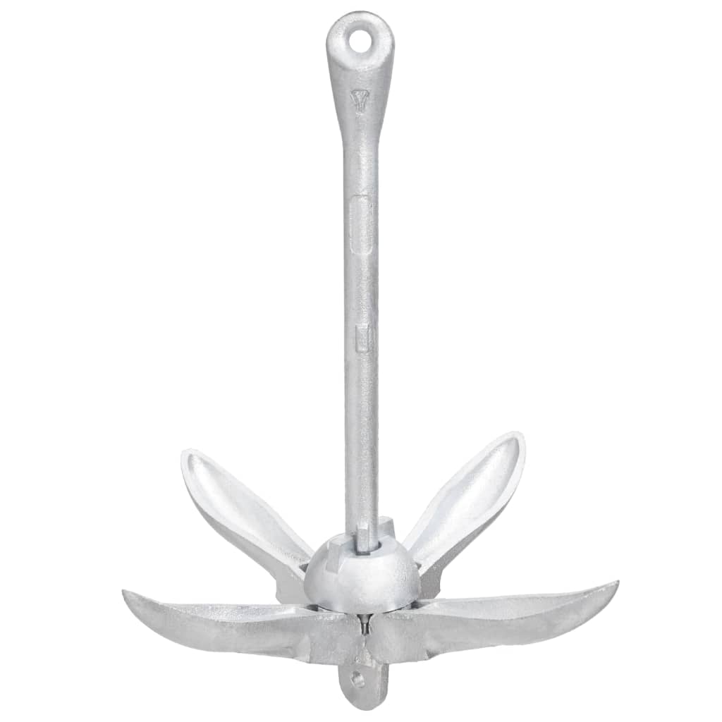 Klappanker mit Seil Silber 6 kg feuerverzinktes Gusseisen