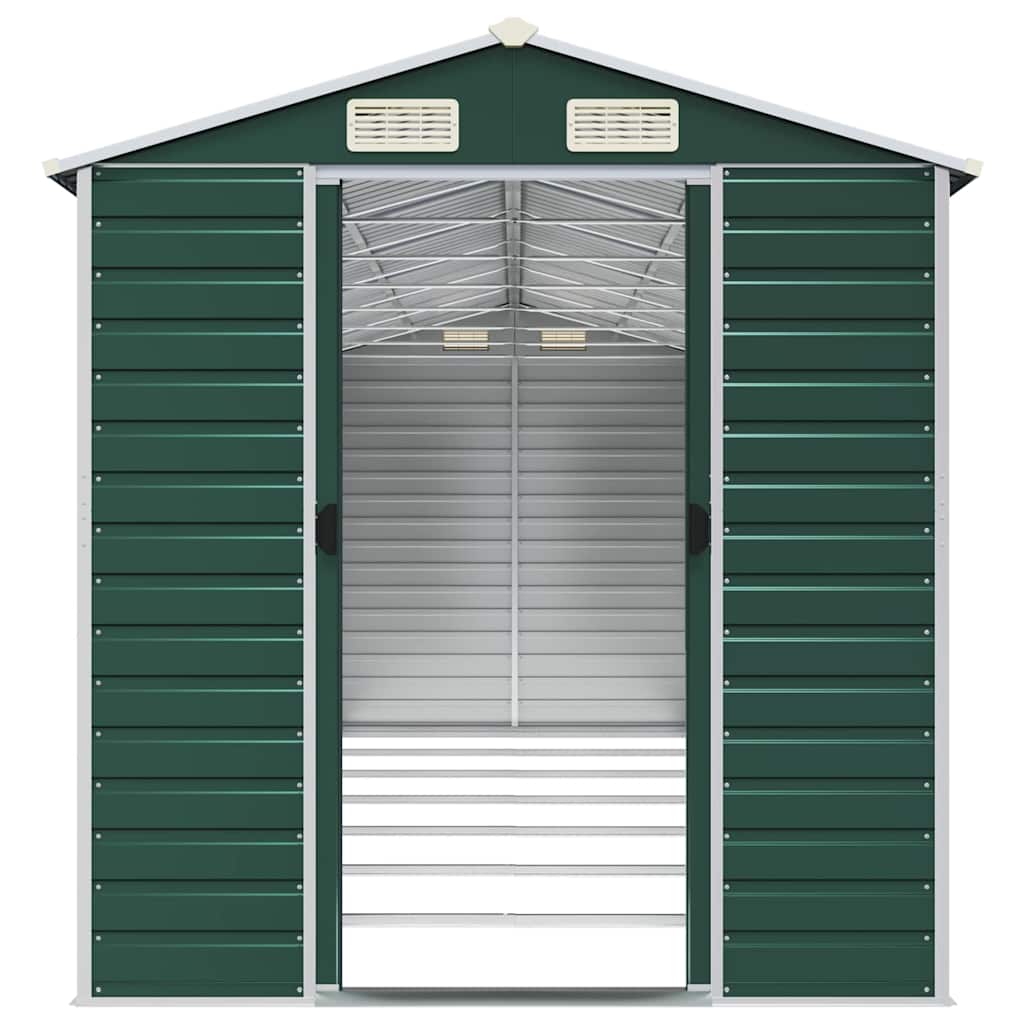 Gerätehaus Grün 191x640x198 cm Verzinkter Stahl
