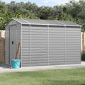 Gartenhaus Hellgrau 191 x 300 x 198 cm Verzinkter Stahl