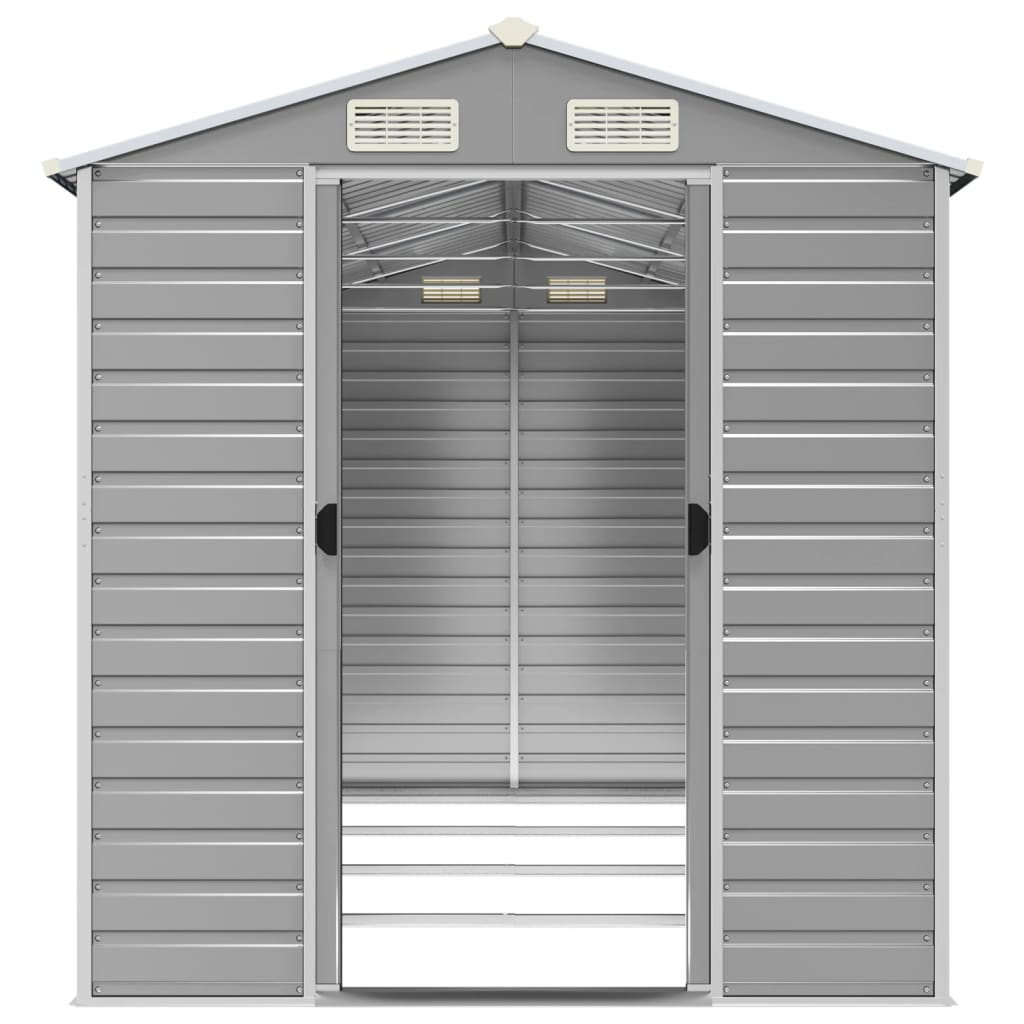 Gartenhaus Hellgrau 191x385x198 cm Verzinkter Stahl