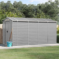 Gartenhaus Hellgrau 191x385x198 cm Verzinkter Stahl