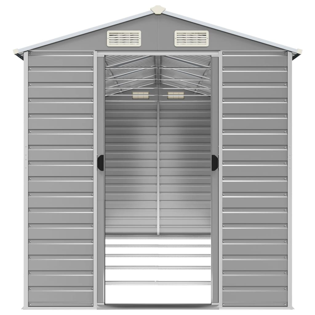 Gartenhaus Hellgrau 191 x 470 x 198 cm Verzinkter Stahl