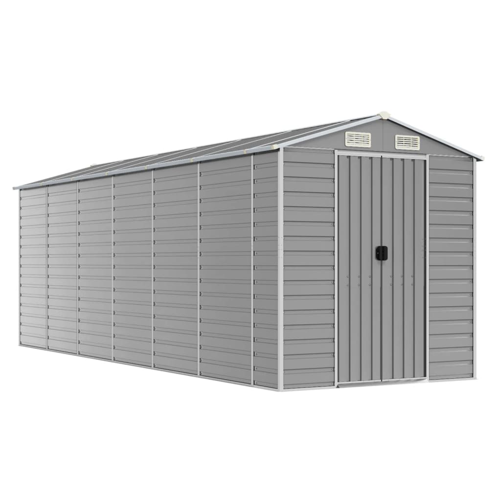 Gartenhaus Hellgrau 191 x 555 x 198 cm Verzinkter Stahl