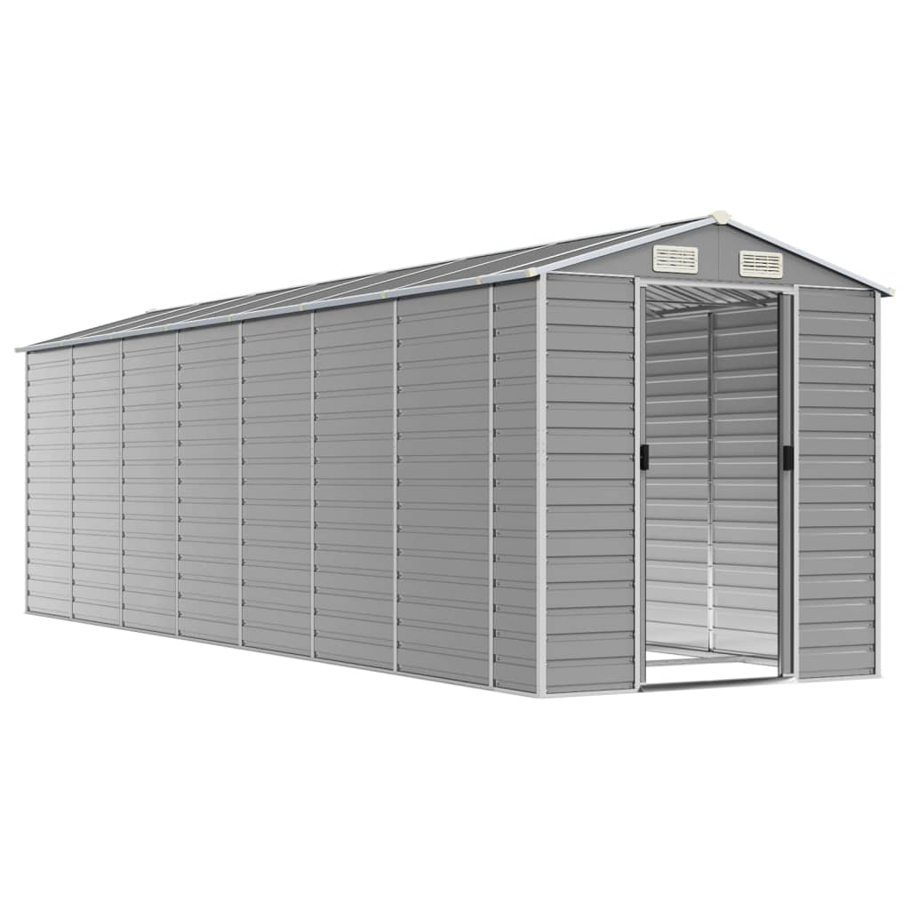 Gartenhaus Hellgrau 191 x 640 x 198 cm Verzinkter Stahl