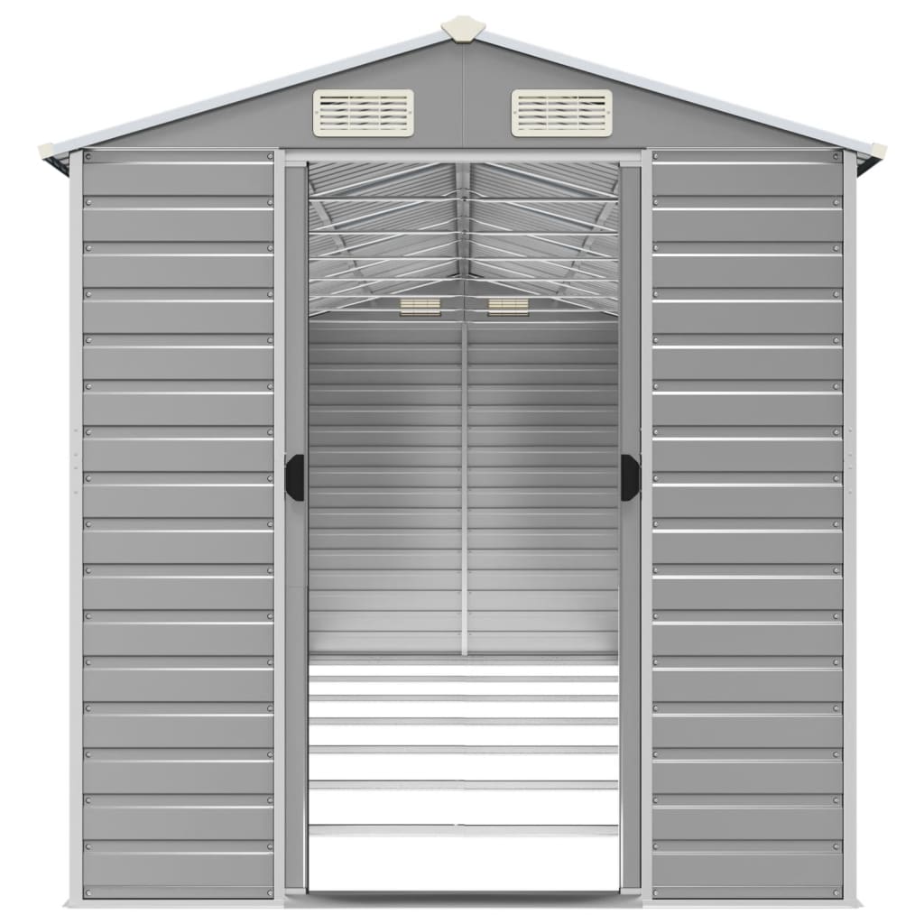 Gartenhaus Hellgrau 191 x 640 x 198 cm Verzinkter Stahl