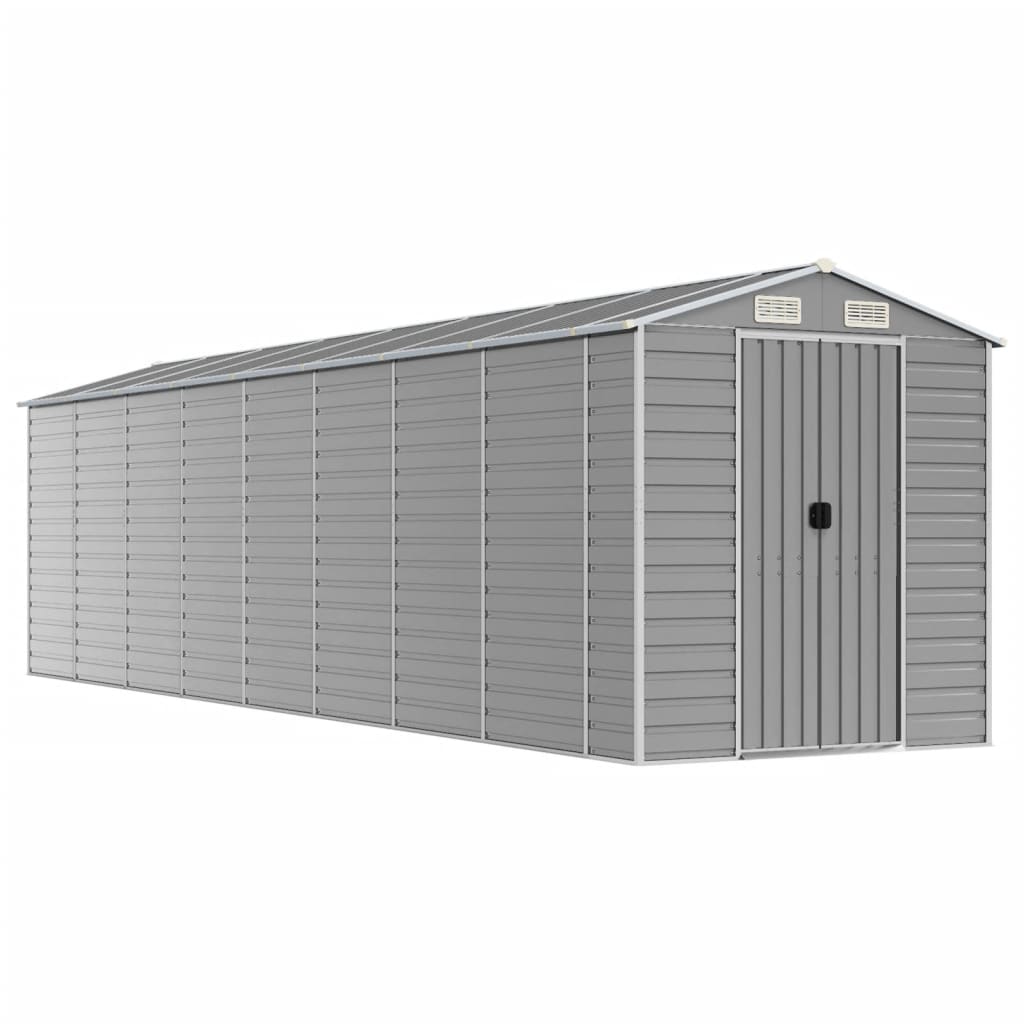 Gartenhaus Hellgrau 191x725x198 cm Verzinkter Stahl