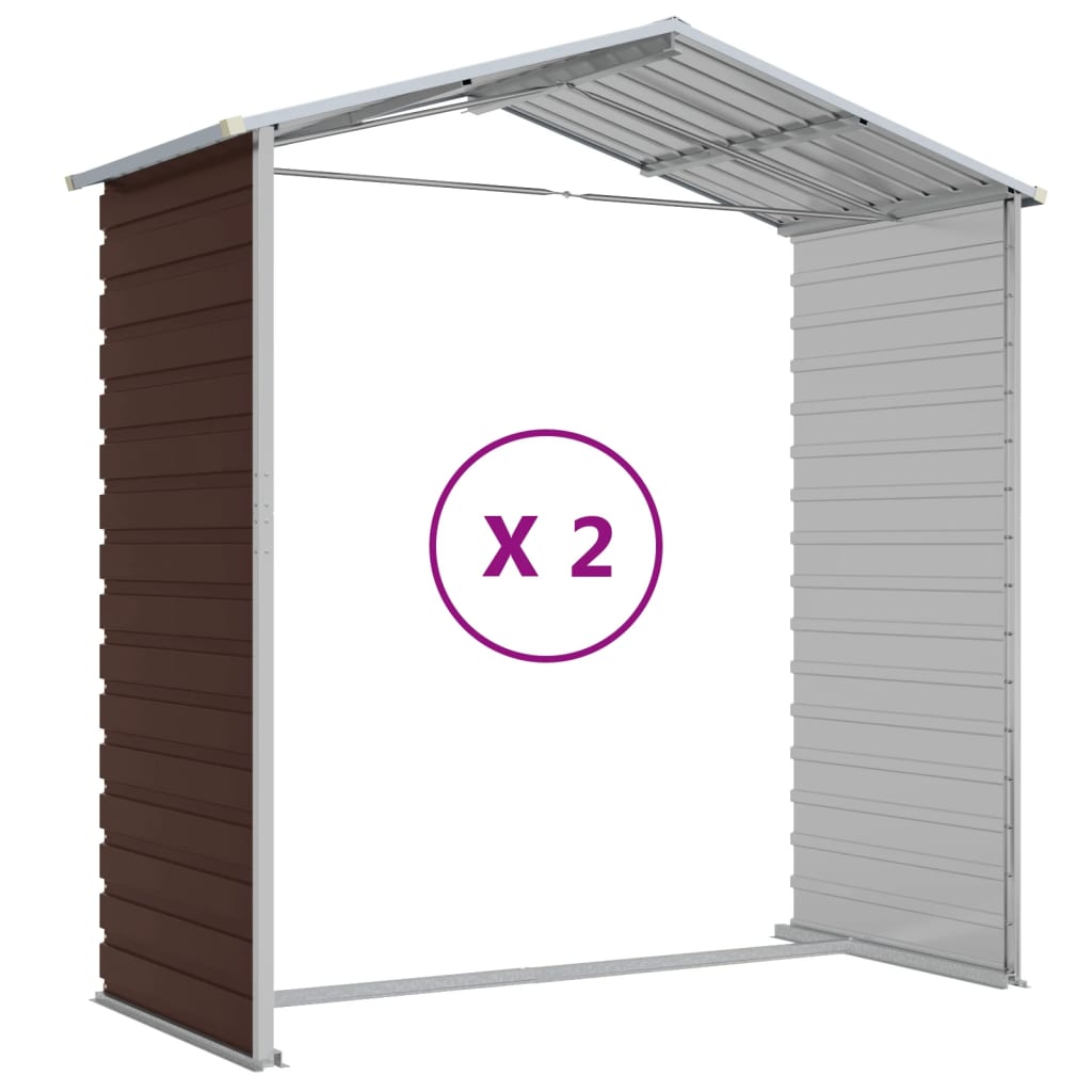 Gartenhaus Braun 191 x 215 x 198 cm Verzinkter Stahl