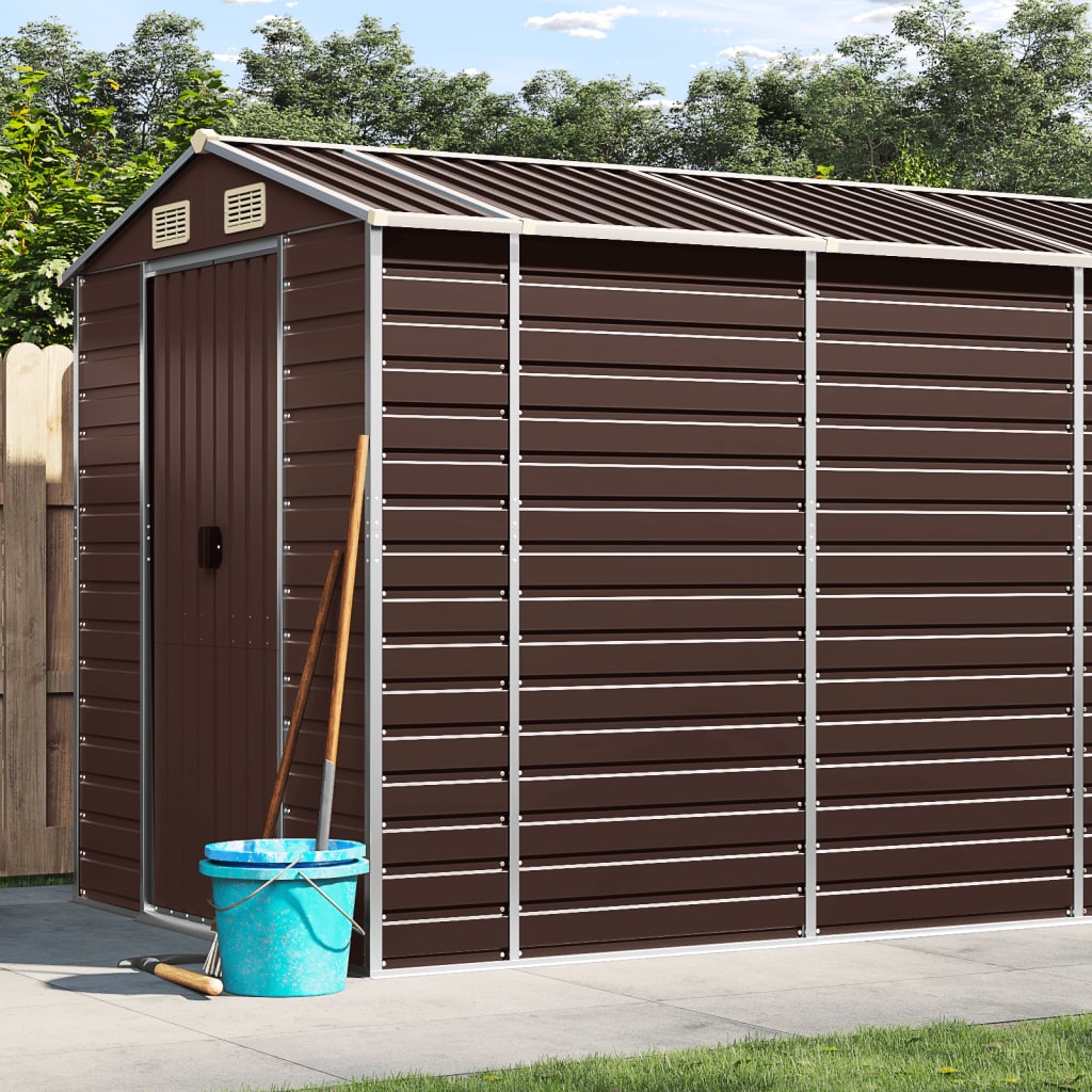 Gartenhaus Braun 191 x 470 x 198 cm Verzinkter Stahl