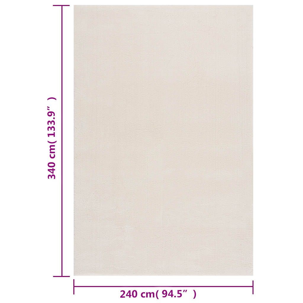 Shaggy-Teppich Cremeweiß 240x340 cm Polyester