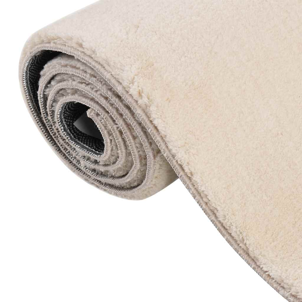 Shaggy-Teppich Beige 120x183 cm Polyester